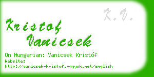 kristof vanicsek business card